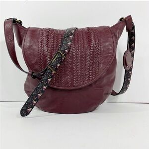 The Sak Purple Shoulder Bag with Braided Flap